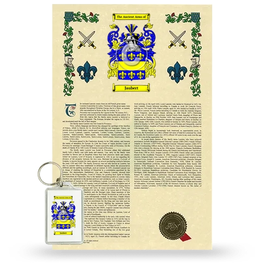 Jaubert Armorial History and Keychain Package