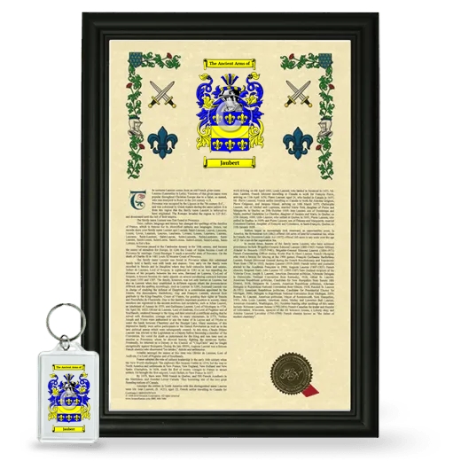 Jaubert Framed Armorial History and Keychain - Black