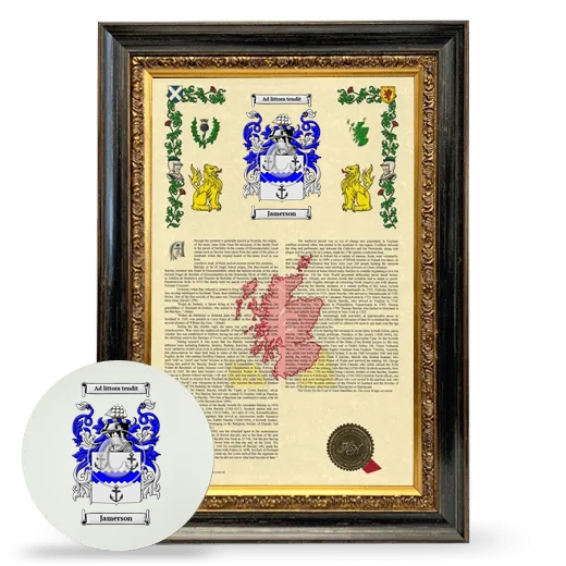 Jamerson Framed Armorial History and Mouse Pad - Heirloom