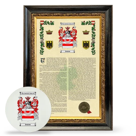 Jenson Framed Armorial History and Mouse Pad - Heirloom