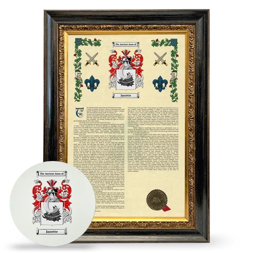 Jarrette Framed Armorial History and Mouse Pad - Heirloom