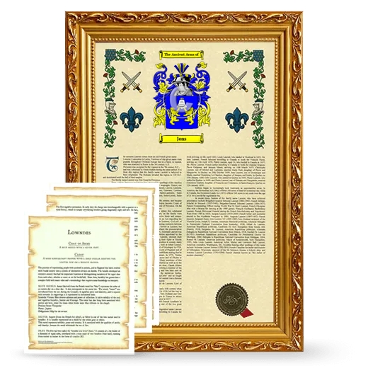 Jons Framed Armorial History and Symbolism - Gold