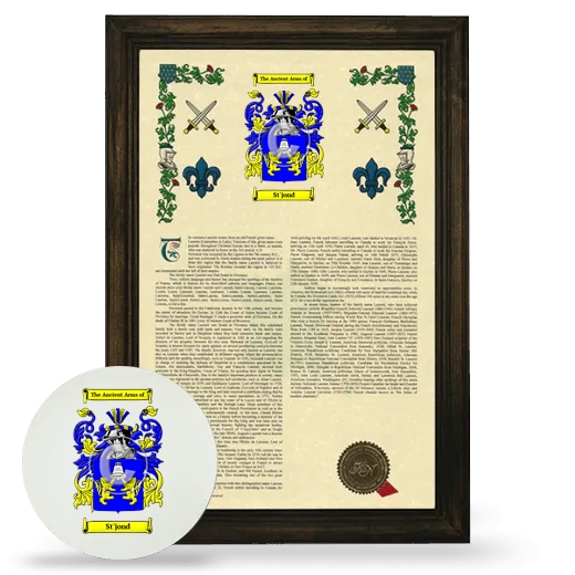 St'jond Framed Armorial History and Mouse Pad - Brown