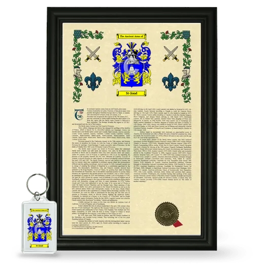St-Jond Framed Armorial History and Keychain - Black