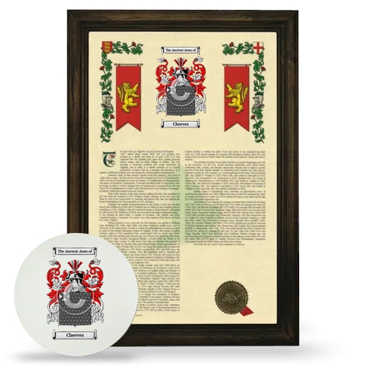Cheeves Framed Armorial History and Mouse Pad - Brown