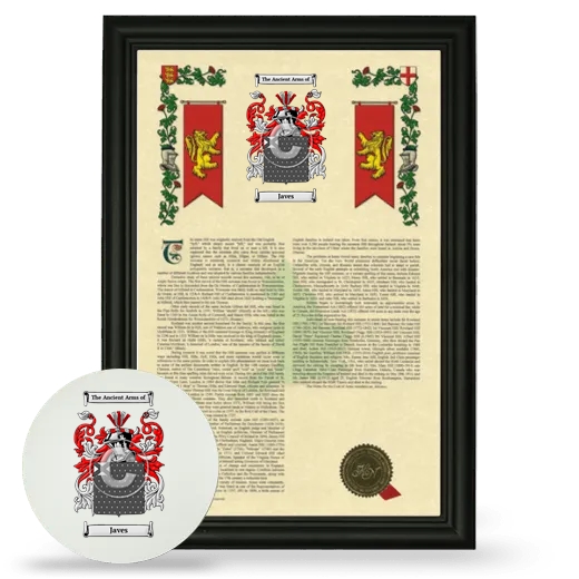 Javes Framed Armorial History and Mouse Pad - Black