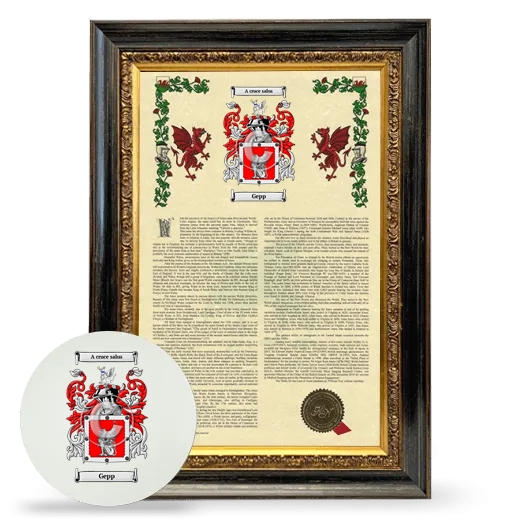 Gepp Framed Armorial History and Mouse Pad - Heirloom