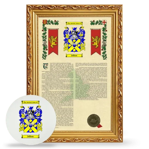 Jeffson Framed Armorial History and Mouse Pad - Gold