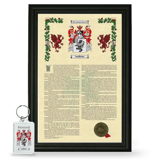 Geofferies Framed Armorial History and Keychain - Black