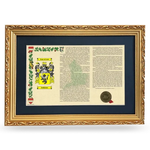 Jenkynns Deluxe Armorial Landscape Framed - Gold