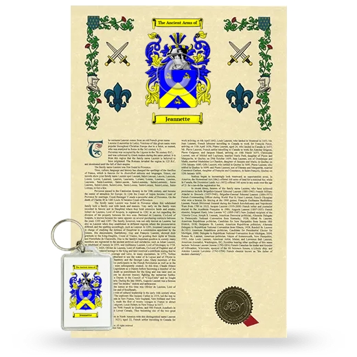 Jeannette Armorial History and Keychain Package
