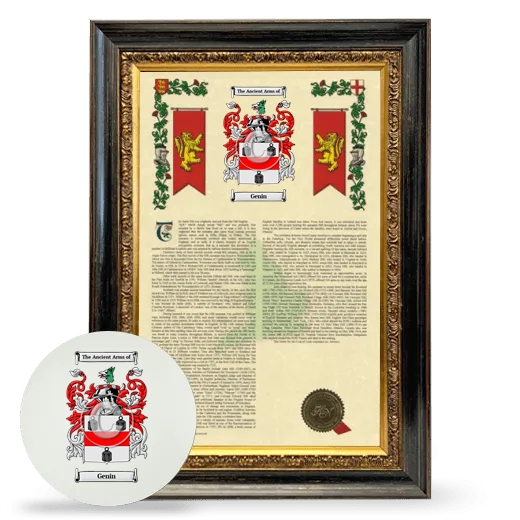 Genin Framed Armorial History and Mouse Pad - Heirloom