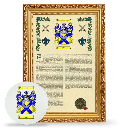 Jete Framed Armorial History and Mouse Pad - Gold