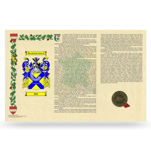 Jete Armorial History Landscape Style