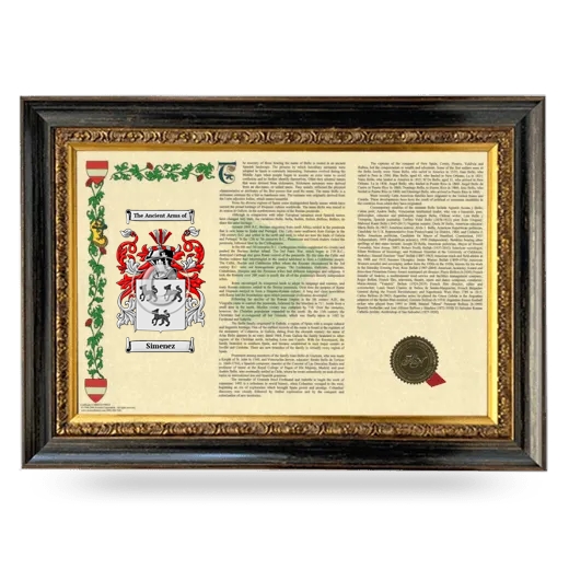 Simenez Armorial Landscape Framed - Heirloom