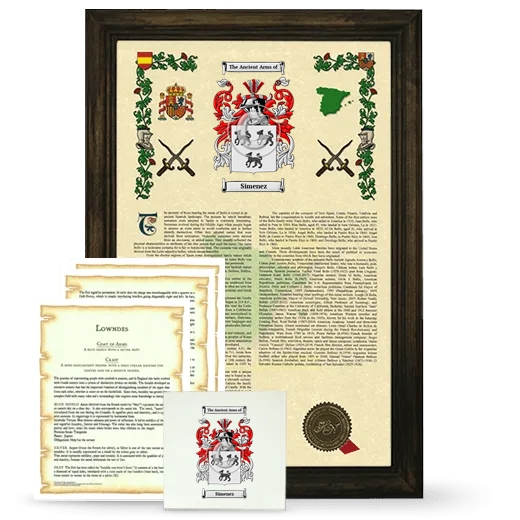 Simenez Framed Armorial, Symbolism and Large Tile - Brown