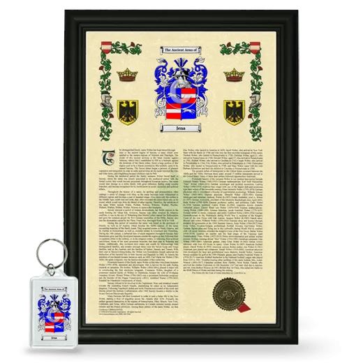 Jena Framed Armorial History and Keychain - Black