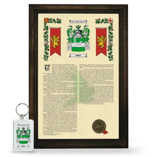 Jubber Framed Armorial History and Keychain - Brown