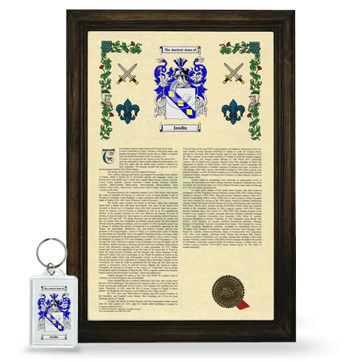 Jaudin Framed Armorial History and Keychain - Brown
