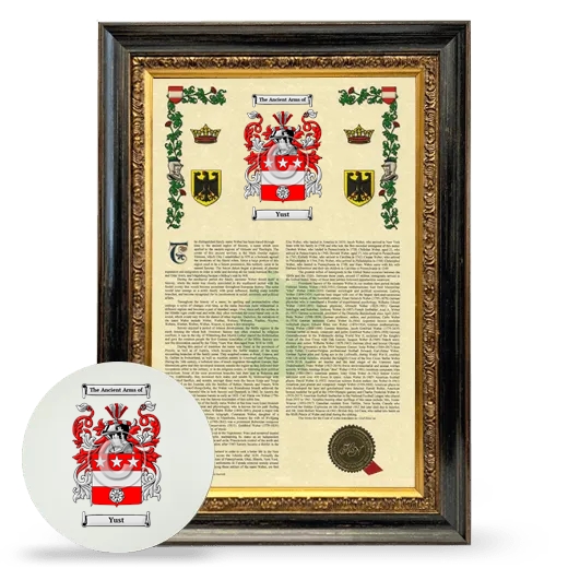 Yust Framed Armorial History and Mouse Pad - Heirloom