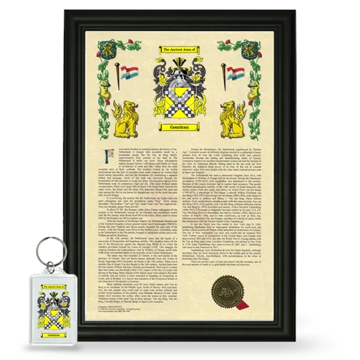 Gourican Framed Armorial History and Keychain - Black