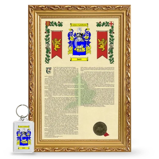 Juett Framed Armorial History and Keychain - Gold
