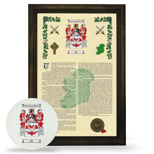 Joy Framed Armorial History and Mouse Pad - Brown