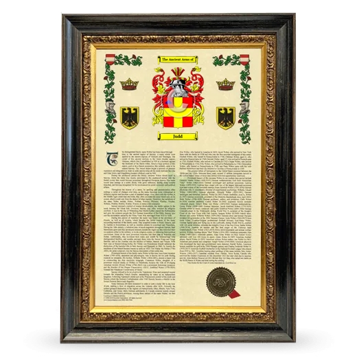 Judd Armorial History Framed - Heirloom