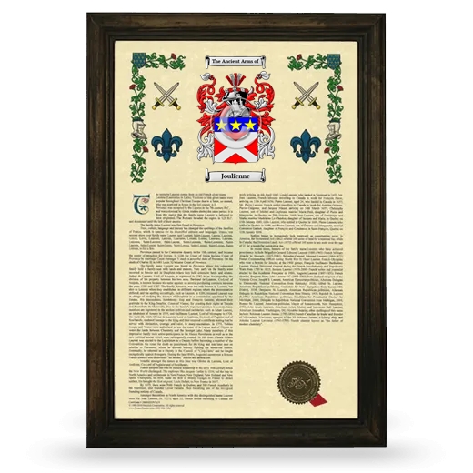 Joulienne Armorial History Framed - Brown