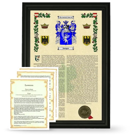 Juenger Framed Armorial History and Symbolism - Black