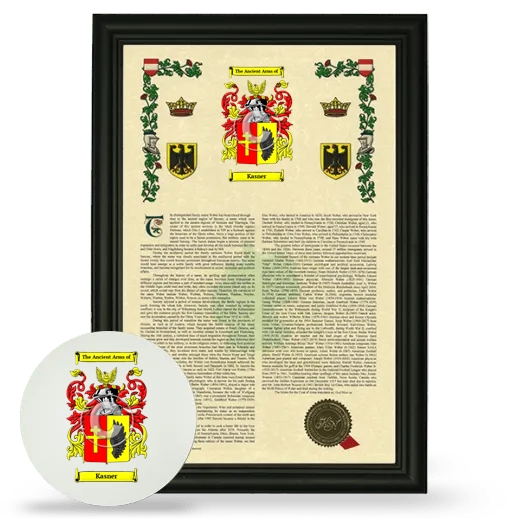 Kasner Framed Armorial History and Mouse Pad - Black