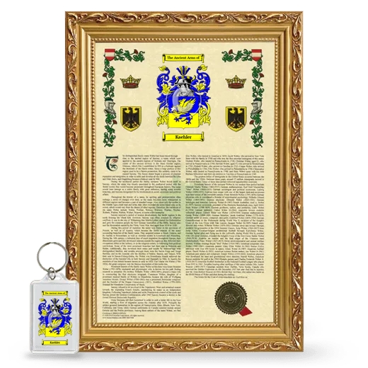 Kaehler Framed Armorial History and Keychain - Gold