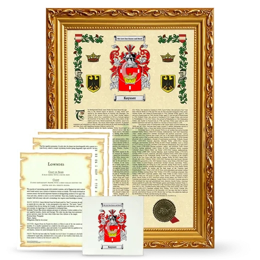 Kaysser Framed Armorial, Symbolism and Large Tile - Gold