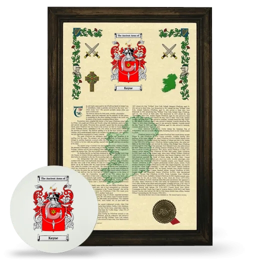 Kayne Framed Armorial History and Mouse Pad - Brown
