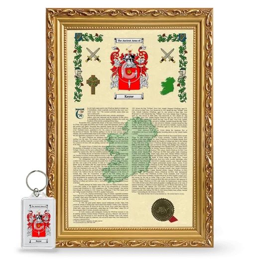 Kayne Framed Armorial History and Keychain - Gold