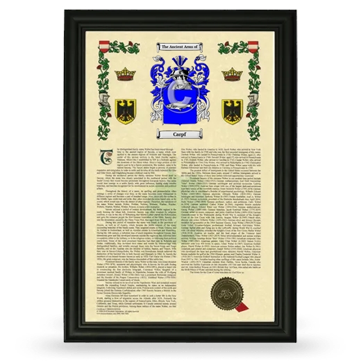 Carpf Armorial History Framed - Black