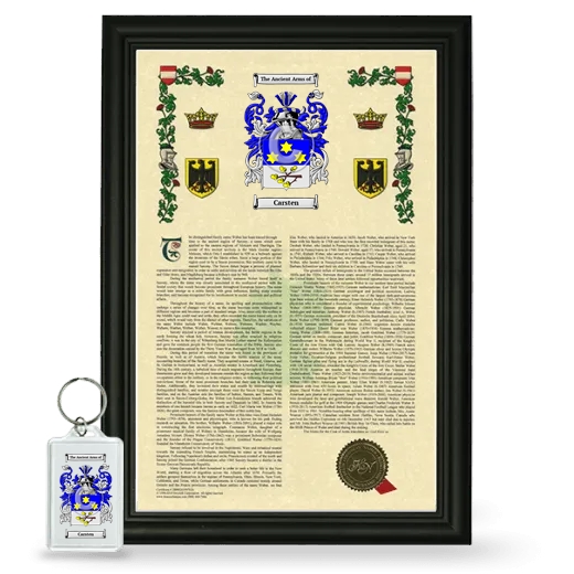 Carsten Framed Armorial History and Keychain - Black