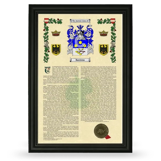 Karstens Armorial History Framed - Black