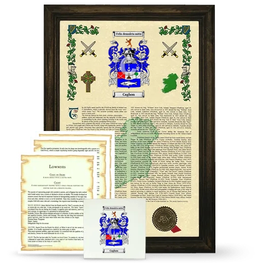 Caghon Framed Armorial, Symbolism and Large Tile - Brown