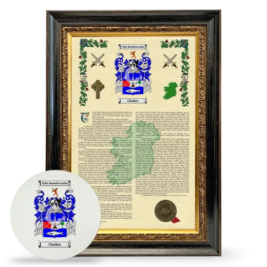 Cluskey Framed Armorial History and Mouse Pad - Heirloom