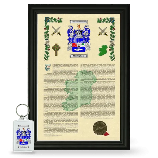 MacKaghant Framed Armorial History and Keychain - Black