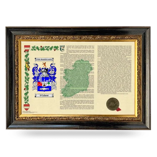 O'Cahent Armorial Landscape Framed - Heirloom