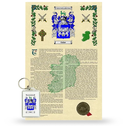 Gaine Armorial History and Keychain Package