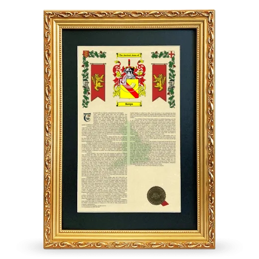 Keeps Deluxe Armorial Framed - Gold