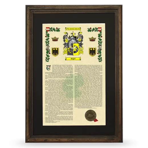 Kogel Deluxe Armorial Framed - Brown