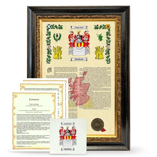 MacHeath Framed Armorial, Symbolism and Large Tile - Heirloom