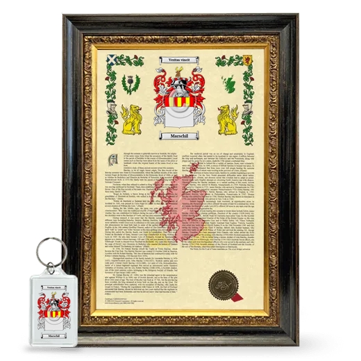 Marschil Framed Armorial History and Keychain - Heirloom