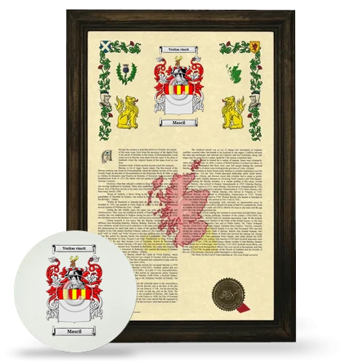 Mascil Framed Armorial History and Mouse Pad - Brown