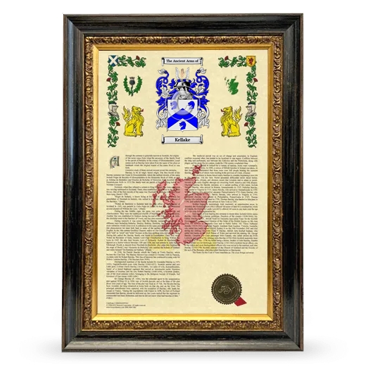 Kellake Armorial History Framed - Heirloom