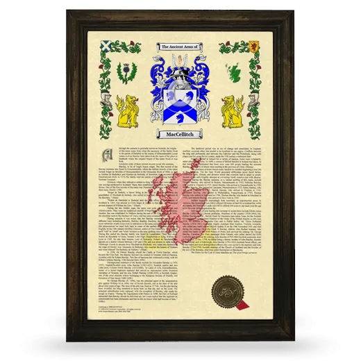 MacCellitch Armorial History Framed - Brown